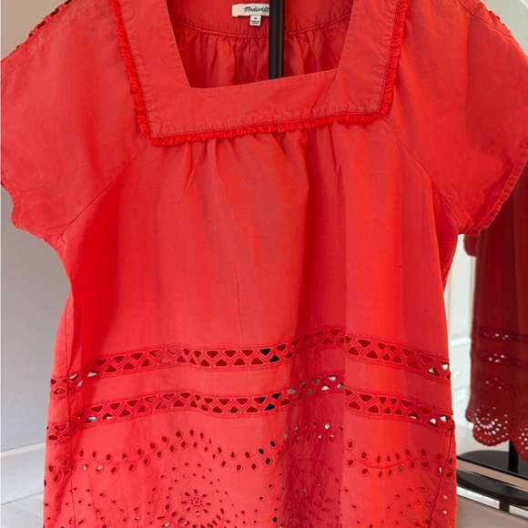 Madewell Rusty Orange Eyelet Angelica Top -Medium US - Picture 12 of 13